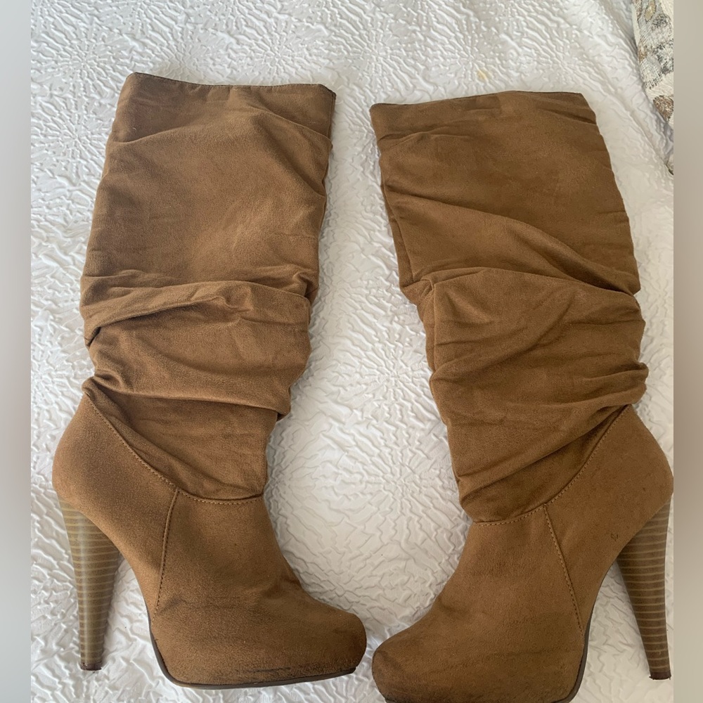 Slouchy Suede Tan Boots